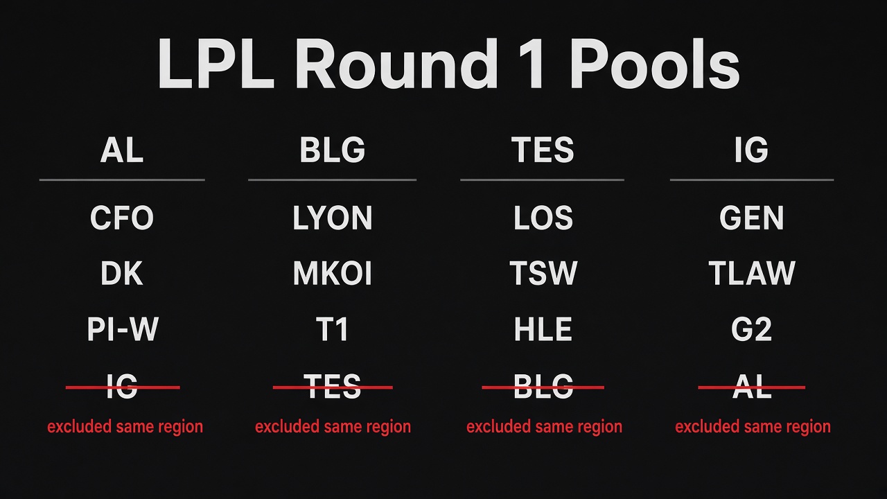 LPL Round 1 opponent pools