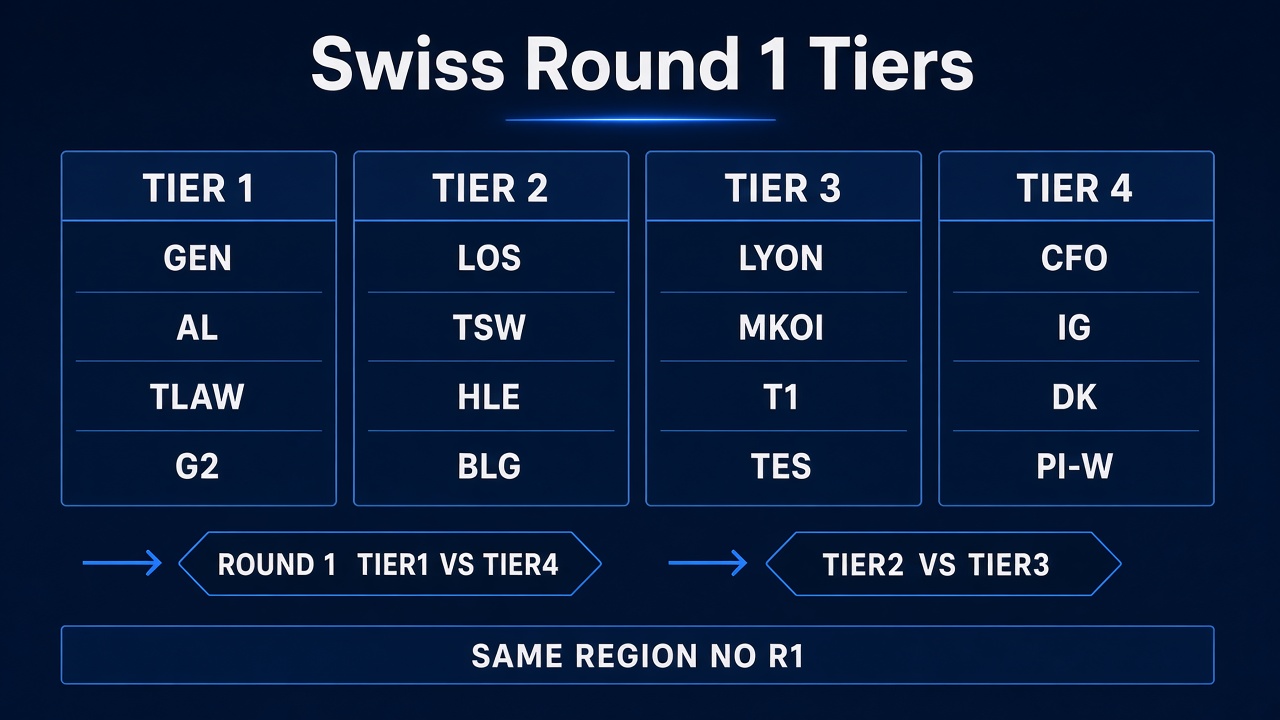 Swiss Round 1 Tiers